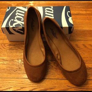Lucky Brand Emmie Bourbon Brown Leather Flats
